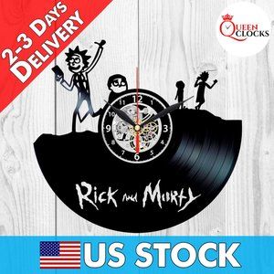 Rick and Morty Vinyl Wall Clock Birthday Gift